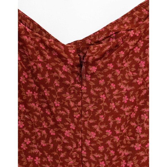 Madewell Sweetheart Puff Sleeve Midi Dress in Carmine Floral - Picture 11 of 14